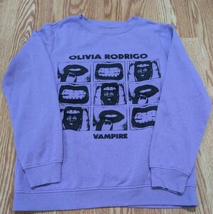 Olivia Rodrigo Vampire Purple Crewneck Sweatshirt Medium